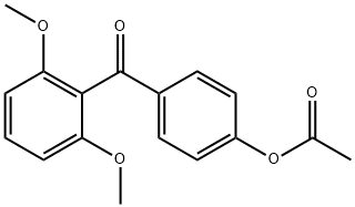 4-アセトキシ-2',6'-ジメトキシベンゾフェノン 化学構造式