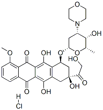 (8S,10S)-6,8,11-trihydroxy-8-(2-hydroxyacetyl)-10-[(2S,4S,5S,6S)-5-hydroxy-6-methyl-4-morpholin-4-yl-oxan-2-yl]oxy-1-methoxy-9,10-dihydro-7H-tetracene-5,12-dione hydrochloride Structure