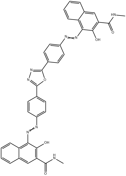 4,4'-[1,3,4-oxadiazole-2,5-diylbis(phenylene-1,4-azo)]bis(3-hydroxy-N-methylnaphthalene-2-carboxamide) Structure