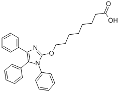 8-[(1,4,5-トリフェニル-1H-イミダゾール-2-イル)オキシ]オクタン酸 化学構造式