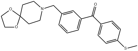 3-[8-(1,4-DIOXA-8-AZASPIRO[4.5]DECYL)METHYL]-4'-THIOMETHYL BENZOPHENONE|(3-((1,4-二噁烷-8-氮杂螺环并[4.5]癸烷-8-基)甲基)苯基)(4-(甲基硫代)苯基)甲酮