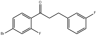 4'-ブロモ-2'-フルオロ-3-(3-フルオロフェニル)プロピオフェノン 化学構造式