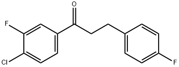 4'-クロロ-3'-フルオロ-3-(4-フルオロフェニル)プロピオフェノン 化学構造式