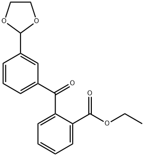 2-カルボエトキシ-3'-(1,3-ジオキソラン-2-イル)ベンゾフェノン 化学構造式