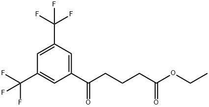 5-(3,5-ジットリフルオロメチルフェニル)-5-オキソ吉草酸エチル 化学構造式