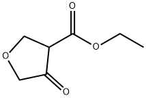 4-オキソテトラヒドロフラン-3-カルボン酸エチル 化学構造式