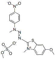 6-methoxy-3-methyl-2-[3-methyl-3-(4-nitrophenyl)triazen-1-yl]benzothiazolium methyl sulphate Structure
