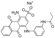 sodium 1-amino-9,10-dihydro-9,10-dioxo-4-[[3-[(1-oxopropyl)amino]phenyl]amino]anthracene-2-sulphonate Structure