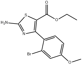 2-AMINO-4-(2-BROMO-4-METHOXYPHENYL)-5-THIAZOLECARBOXYLIC ACID ETHYL ESTER Structure