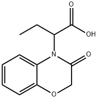 2-(3-オキソ-2,3-ジヒドロ-4H-1,4-ベンゾキサジン-4-イル)ブタン酸 化学構造式