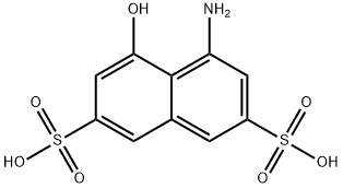 8-アミノ-1-ヒドロキシ-3,6-ナフタレンジスルホン酸 化学構造式