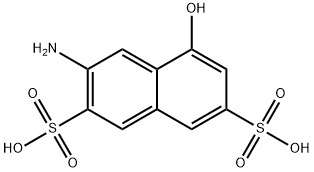 2-アミノ-8-ヒドロキシナフタレン-3,6-ジスルホン酸 化学構造式