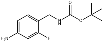 N-[(4-氨基-2-氟苯基)甲基]氨基甲酸叔丁酯 结构式