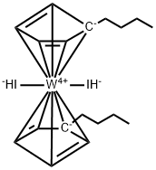 二(丁基环戊基)二碘化钨(IV) 结构式