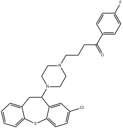 2-Chloro-11-[4-[3-(4-fluorobenzoyl)propyl]piperazino]-10,11-dihydrodibenzo[b,f]thiepin Struktur