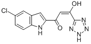 1-(5-氯-1H-吲哚-2-基)-3-羟基-3-(2H-四唑-5-基)-2-丙烯基-1-酮 结构式