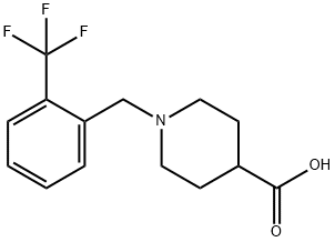 1-(2-TRIFLUOROMETHYL-BENZYL)-PIPERIDINE-4-CARBOXYLIC ACID 结构式