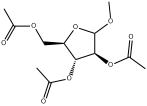 D-Arabinofuranoside, Methyl, triacetate Struktur