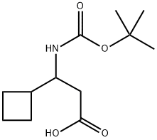 3-((叔丁氧羰基)氨基)-3-环丁基丙酸 结构式