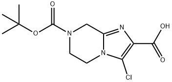 7-BOC-3-氯-5,6,7,8-四氢咪唑并[1,2-A]吡嗪-2-甲酸 结构式