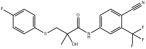 N-[4-Cyano-3-(trifluoromethyl)phenyl]-3-[(4-fluorophenyl)thio]-2-hydroxy-2-methylpropionamide Struktur