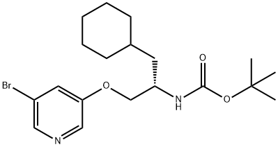 [2-(5-BroMo-pyridin-3-yloxy)-1-cyclohexylMethyl-ethyl]-carbaMic acid tert-butyl ester 结构式
