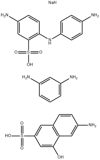 2-Naphthalenesulfonic acid, 6-amino-4-hydroxy-, coupled with diazotized 5-amino-2-[(4-aminophenyl)amino]benzenesulfonic acid, diazotized, coupled with m-phenylenediamine, sodium salts Structure