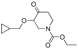 1-Piperidinecarboxylic  acid,  3-(cyclopropylmethoxy)-4-oxo-,  ethyl  ester 结构式