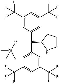 Pyrrolidine,  2-[bis[3,5-bis(trifluoromethyl)phenyl][(trimethylsilyl)oxy]methyl]-,  (2R)- Structure