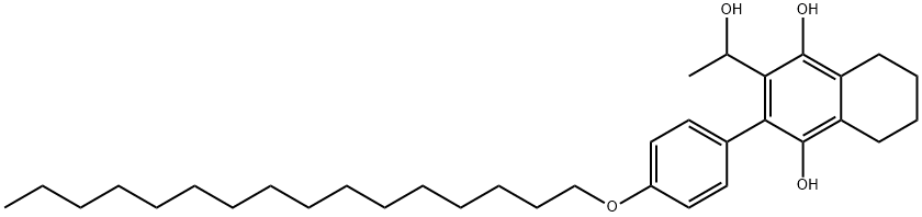 1,4-NAPHTHALENEDIOL, 2-[4-(HEXADECYLOXY)PHENYL]-5,6,7,8-TETRAHYDRO-3-(1-HYDROXYETHYL)- Struktur