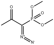 (1-ジアゾ-2-オキソプロピル)ホスホン酸ジメチル 化学構造式