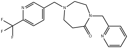 4-(PYRIDIN-2-YLMETHYL)-1-([6-(TRIFLUOROMETHYL)PYRIDIN-3-YL]METHYL)-1,4-DIAZEPAN-5-ONE 结构式