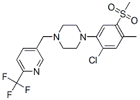 1-[2-CHLORO-4-METHYL-5-(METHYLSULFONYL)PHENYL]-4-([6-(TRIFLUOROMETHYL)PYRIDIN-3-YL]METHYL)PIPERAZINE 结构式