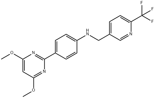 4-(4,6-DIMETHOXYPYRIMIDIN-2-YL)-N-([6-(TRIFLUOROMETHYL)PYRIDIN-3-YL]METHYL)ANILINE 结构式