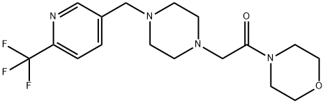 4-[(4-([6-(TRIFLUOROMETHYL)PYRIDIN-3-YL]METHYL)PIPERAZIN-1-YL)ACETYL]MORPHOLINE 结构式