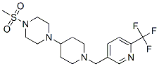 1-(METHYLSULFONYL)-4-(1-([6-(TRIFLUOROMETHYL)PYRIDIN-3-YL]METHYL)PIPERIDIN-4-YL)PIPERAZINE 结构式