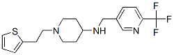 1-[2-(2-THIENYL)ETHYL]-N-([6-(TRIFLUOROMETHYL)PYRIDIN-3-YL]METHYL)PIPERIDIN-4-AMINE 结构式