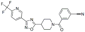 3-[(4-(3-[6-(TRIFLUOROMETHYL)PYRIDIN-3-YL]-1,2,4-OXADIAZOL-5-YL)PIPERIDIN-1-YL)CARBONYL]BENZONITRILE 结构式