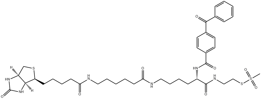 2-[Nα-Benzoylbenzoicamido-N6-(6-biotinamidocaproyl)-L-lysinylamido]ethyl Methanethiosulfonate, 910036-44-1, 结构式