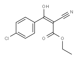 2-CYANO-3-(4-CHLOROPHENYL)-3-HYDROXYPROPENOIC ACID ETHYL ESTER Struktur