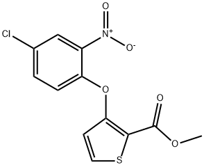 METHYL 3-(4-CHLORO-2-NITROPHENOXY)THIOPHENE-2-CARBOXYLATE 结构式
