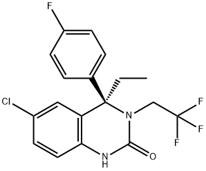 6-CHLORO-4-ETHYL-4-(4-FLUORO-PHENYL)-3-(2,2,2-TRIFLUORO-ETHYL)-3,4-DIHYDRO-1H-QUINAZOLIN-2-ONE 结构式