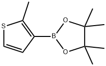2-メチルチオフェン-3-ボロン酸ピナコールエステル 化学構造式