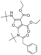 3,4-Furandicarboxylic  acid,  2-[(1,1-dimethylethyl)amino]-5-[(1,1-dimethylethyl)(phenylacetyl)amino]-,  diethyl  ester  (9CI) 结构式