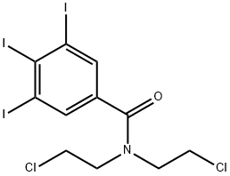 N,N-bis(2-chloroethyl)-3,4,5-triiodo-benzamide Struktur