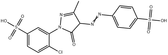 1-(2-氯-5-硫苯基)-3-甲基-4-(4-硫苯基)氮杂-2-吡唑啉-5-酮二钠, 91101-24-5, 结构式