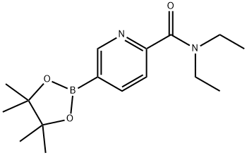 5-(4,4,5,5-TETRAMETHYL-[1,3,2]DIOXABOROLAN-2-YL)-PYRIDINE-2-CARBOXYLIC ACID DIETHYLAMIDE Structure