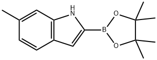 6-METHYLINDOLE-2-BORONIC ACID PINACOL ESTER 结构式