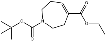 2,3,6,7-四氢-1H-氮杂卓-1,4-二羧酸 1-叔丁酯 4-乙酯 结构式