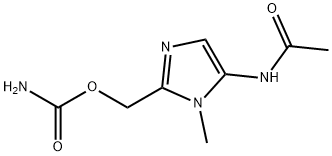 Acetamide, N-(2-(((aminocarbonyl)oxy)methyl)-1-methyl-1H-imidazol-5-yl )- Structure